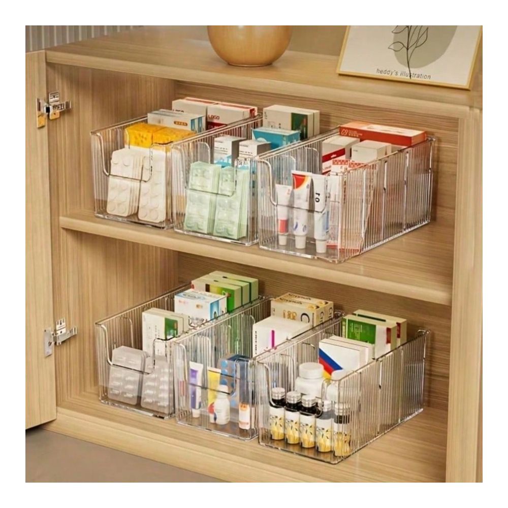 First Aid Kit - 1 Stück Große 4-Fach Transparente Pillendose