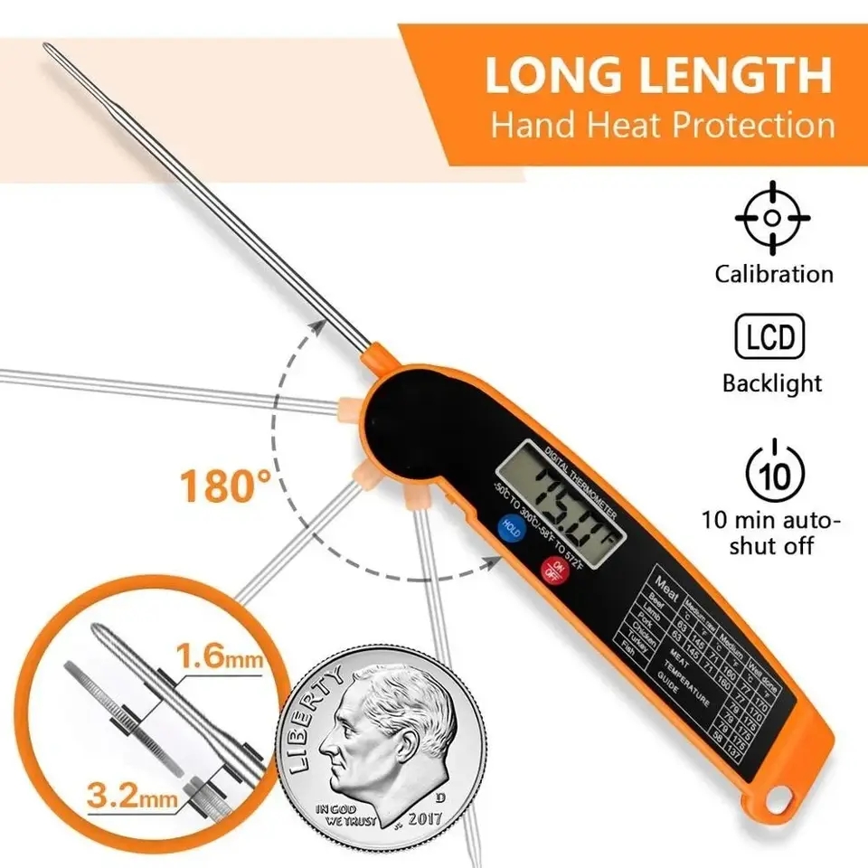 Thermometer Digital - 1 Stück digitales Küchenthermometer, Küchenhelfer, Thermometer