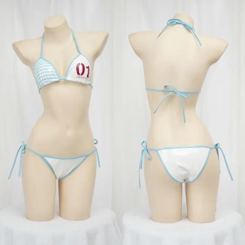 Bandage - Japanisches Niedliches Anime-Cosplay-Outfit Leder-Bikini Rückenfreier Bandage-Mini-Unterwäsche