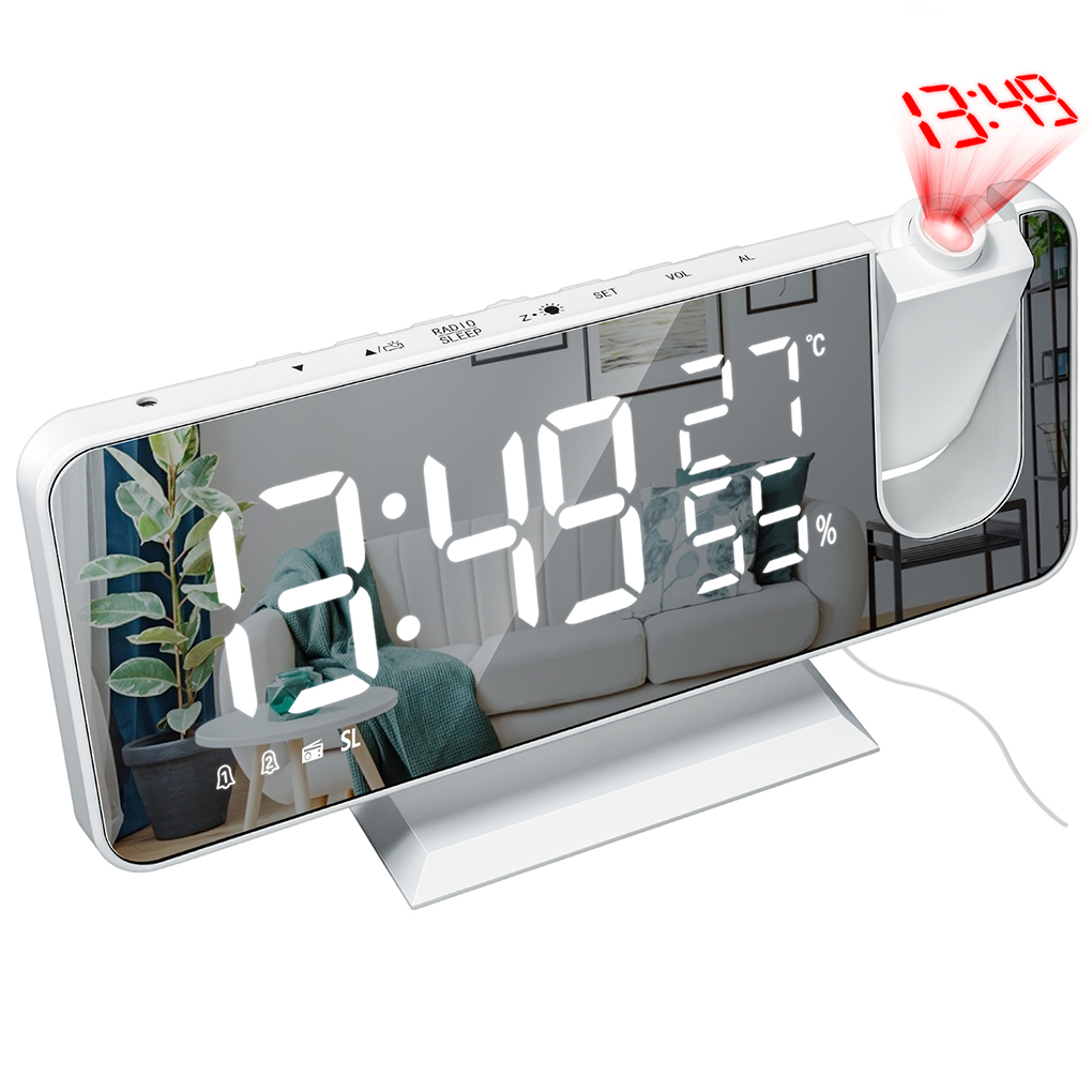 Thermometer Digital - Digitale Uhr, Thermometer, Hygrometer, Uhr-Projektor, Radio,